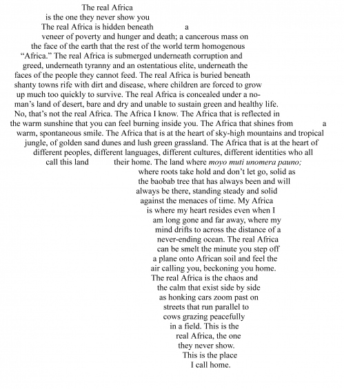 the-real-africa The real Africa is the one they never show you. The real Africa is hidden beneath a veneer of poverty and hunger and death; a cancerous mass on the face of the earth the rest of the world term homogenous "Africa"...